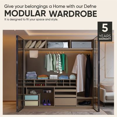 Defne 35Cm Storage Cabinet With Shelves   - Cream/Black - With 5-Year Warranty